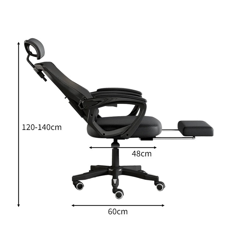 リクライニング ヘッドレスト フットレスト 昇降回転式 メッシュ生地 通気性 チェア オフィスチェア 二重充填 柔らか 快適 BGY-C002 chickagu