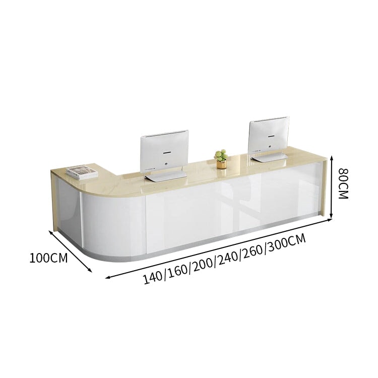 受付カウンター カウンター 受付台 オフィス受付 エントランス受付 モダン 引き出し 収納 光沢のある カグヤス受付カウンター 受付台 オフィス受付 エントランス受付 鍵付き引き出し キーボードトレイ キャビネット ホワイト カスタマイズ可能 JDT-071