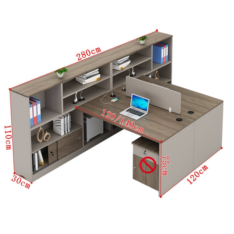 オフィスデスク デスク ワークデスク オフィス用 事務所 幕板 広い天板 厚み 安定性 収納棚 多段式 トップパネル 木目調 機能的 使い勝手 モダン カスタマイズ可能 BGZ-K033