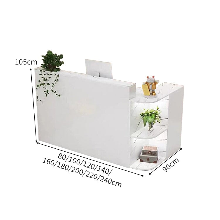 上部天板 R仕上げ L字型 展示棚 多目的収納 受付カウンター カウンター レジ台 マーブル柄 おしゃれ 洗練 機能的 カスタマイズ可能 JDT-A415 chickagu