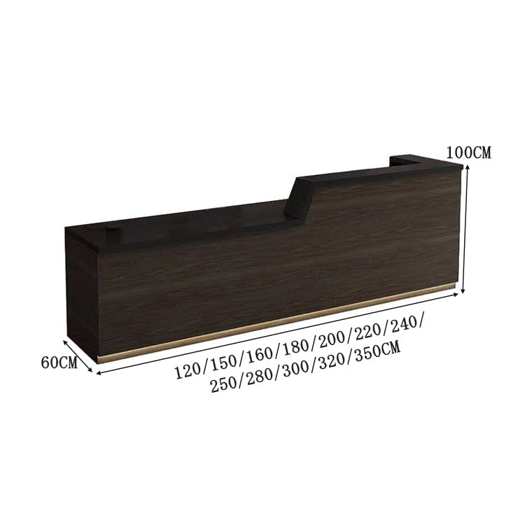 大容量収納 引き出し付き シンプル モダン 木目調 受付カウンター 受付台 エントランス受付 ハイカウンタ オフィス受付 ブラック カスタマイズ可能 JDT-C037