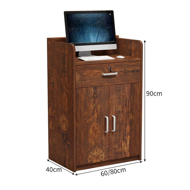 角丸加工 引き出し 扉付き収納 鍵付き 受付カウンター 受付 カウンター 受付台 エントランス エコ板材 ハイカウンター コンパクト レトロ おしゃれ JDT-C062 chickagu