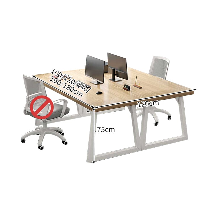 幅広 スチールフレーム 台形 横フレーム 厚い天板 エッジ加工 デスク オフィスデスク パソコンデスク 木目調 上質 ミニマル BGZ-C076