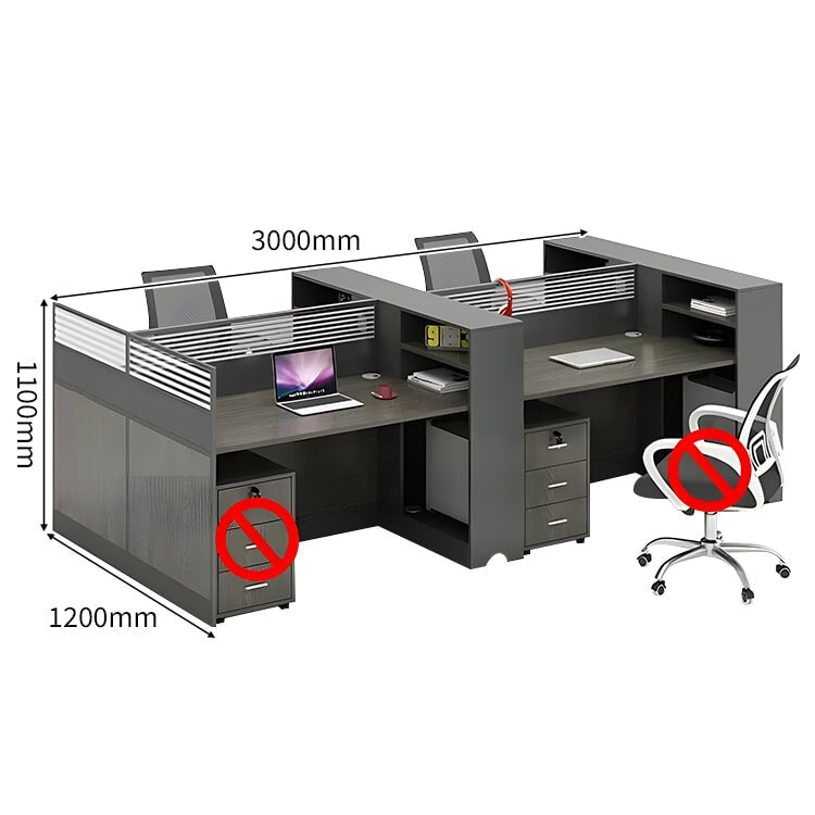 オフィスデスク ワークデスク ㍶デスク 事務机 デスク オープン収納 ㍶収納 デスクワゴン トップパネル付き ウォールナット カスタマイズ可能 BGZ-C005 chickagu