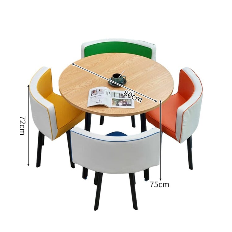 スチールフレーム 高耐荷重 安定性 R仕上げ コットンリネン 通気性 テーブル チェア セット 応接用 シンプル 簡素 カスタマイズ可能 JDZH-A408 chickagu