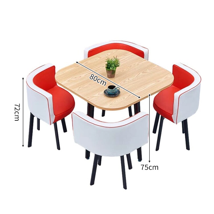 スチールフレーム 高耐荷重 安定性 R仕上げ コットンリネン 通気性 テーブル チェア セット 応接用 シンプル 簡素 カスタマイズ可能 JDZH-A408 chickagu