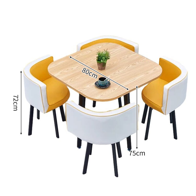 スチールフレーム 高耐荷重 安定性 R仕上げ コットンリネン 通気性 テーブル チェア セット 応接用 シンプル 簡素 カスタマイズ可能 JDZH-A408 chickagu