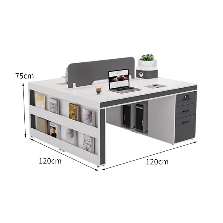 トップパネル 厚い天板 配線孔キャップ キャビネット 大容量 PC収納 デスク オフィスデスク ワークデスク シンプル 洗練 機能的 ホワイト カスタマイズ可能 BGZ-C026