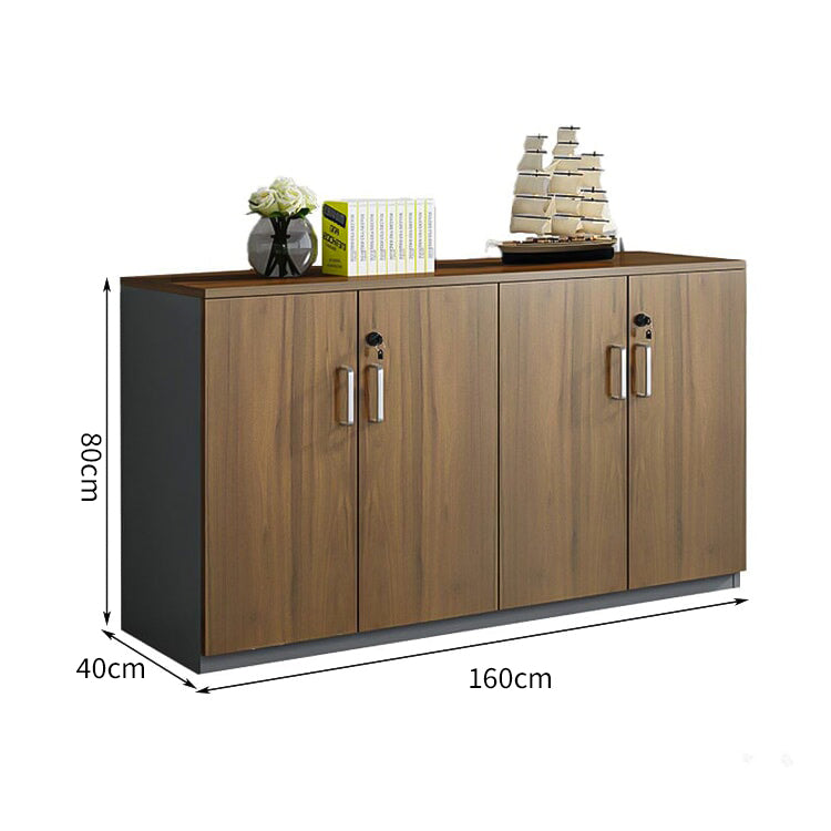 メラミン化粧板 錠付き 扉付き 引き出し 大容量 収納棚 キャビネット 収納キャビネット 木目調 落ち着き ウォールナット カスタマイズ可能 CWG-C072