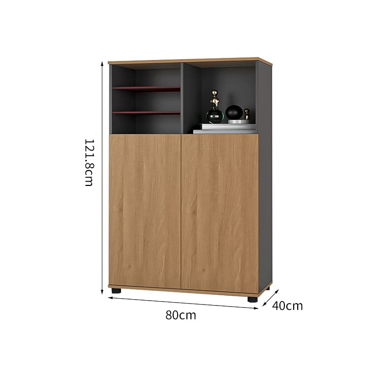 エコ板材 厚み 頑丈 耐久性 オープン収納 扉付き 多段式 収納キャビネット キャビネット 落ち着き 穏やか 木目調 おしゃれ CWG-C022