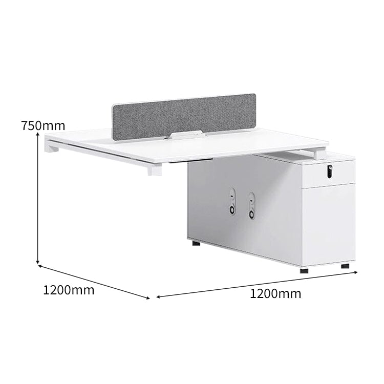 ロの字脚 トップパネル付き ダイヤル錠 サイドキャビネット 冷却ファン付き オフィスデスク 事務机 ワークデスク ㍶デスク デスク ホワイト カスタマイズ可能 BGZ-C032 chickagu