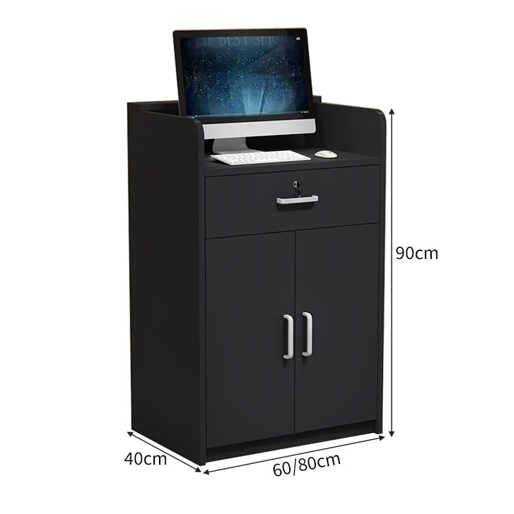 角丸加工 引き出し 扉付き収納 鍵付き 受付カウンター 受付 カウンター 受付台 エントランス エコ板材 ハイカウンター コンパクト レトロ おしゃれ JDT-C062 chickagu