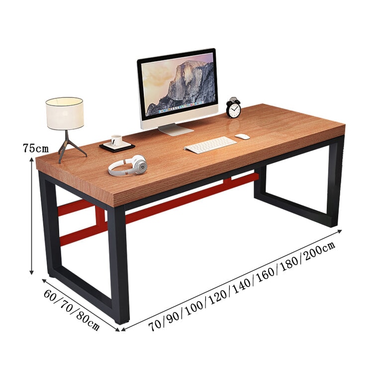 デスク インドア 室内 パソコンデスク 天然木 広い天板 分厚い モニター置き棚 炭素鋼フレーム 頑丈 口字型 安定性 落ち着き 重厚感 SNZ-C040 chickagu