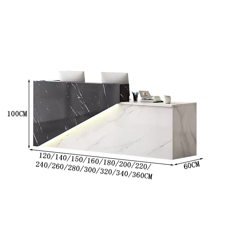 受付台 受付カウンター ハイカウンター マーブル模様 エコ素材 鍵付き引き出し 配線孔付き バイカラー  シック カスタマイズ可能 JDT-A407  chickagu