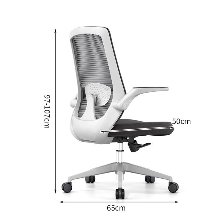 跳ね上げ式アームレスト S字形状背もたれ 人間工学 リクライニング チェア オフィスチェア ワークチェア 昇降回転式 ウレタン充填 柔らか 快適 BGY-C034 chickagu