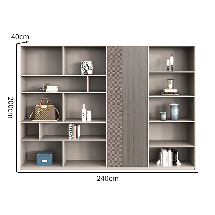 多段式 オープン収納 扉付き エコ板材 高密度 耐久性 収納キャビネット 棚 収納ラック 落ち着き エレガント 上品 カスタマイズ可能 CWG-C026