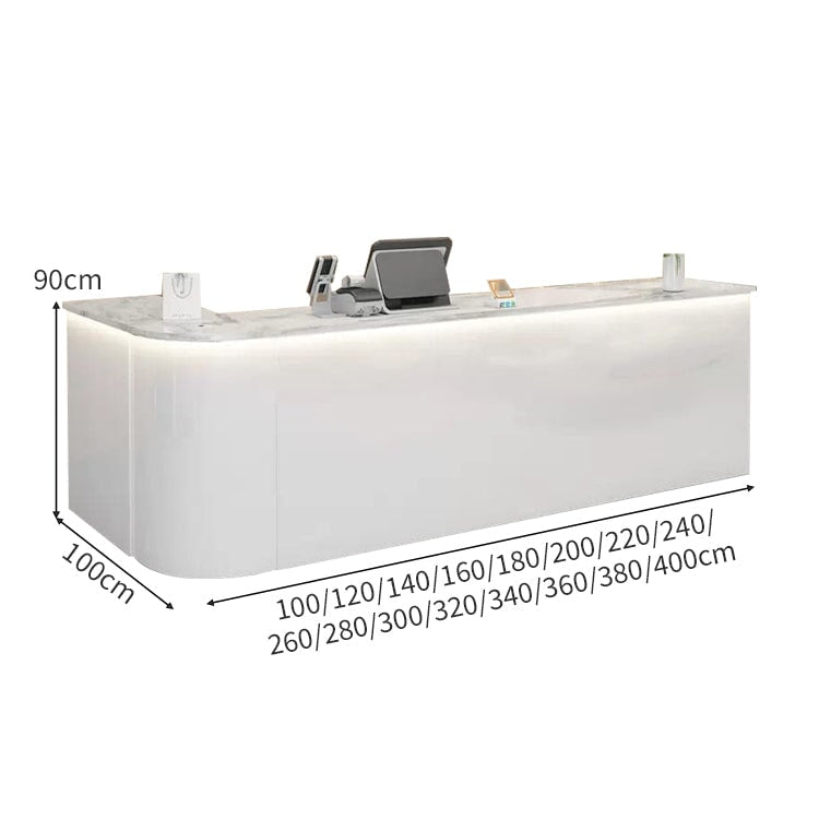 LEDライト 鏡面仕上げ マーブル柄 R仕上げ 大容量収納 カウンター 受付カウンター レジ台 応接用 おしゃれ 機能的 上質 カスタマイズ可能 JDT-A401 chickagu