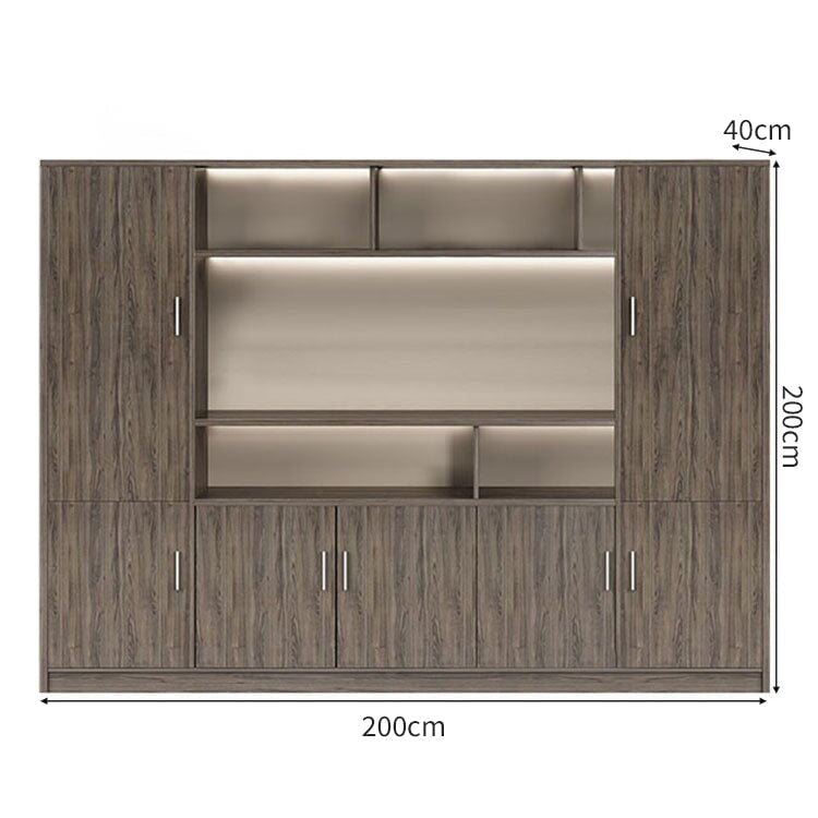 役員室用 書斎用 オープン収納 扉付き 高級感 オフィスキャビネット ディスプレイラック 本棚 キャビネット 収納ラック 収納棚 ウォールナット カスタマイズ可能 CWG-C031 chickagu