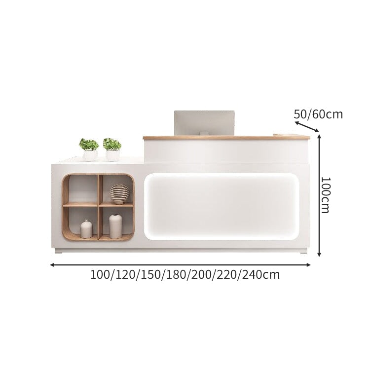上部天板付き スリット入り LEDライト 配線穴キャップ 展示棚 収納機能 受付カウンター 受付台 カウンター おしゃれ シック 上質 カスタマイズ可能 JDT-A422 chickagu