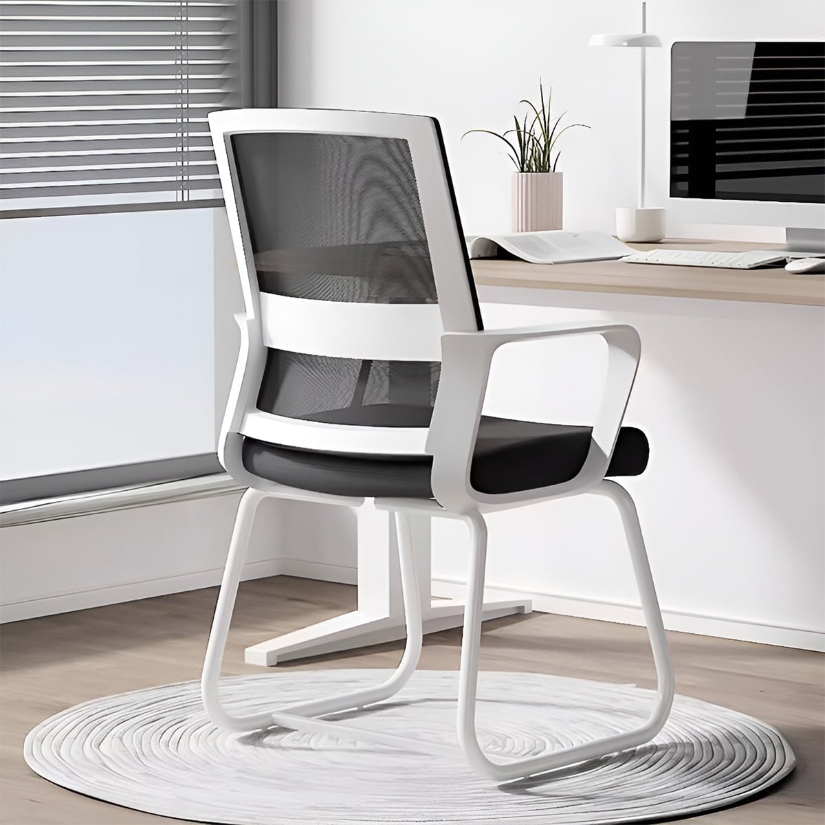 人間工学 フィット感 ループ脚 安定性 耐荷重 高密度ウレタン 柔らか オフィスチュエア チェア 椅子 シンプル ミニマル ホワイト ブラック BGY-K-042