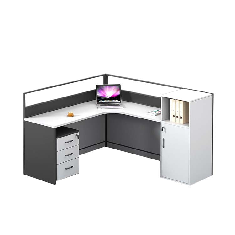 オフィスデスク ワークデスク 事務用デスク パソコンデスク デスク トップパネル サイドキャビネット 大容量収納 ホワイト カスタマイズ可能 BGZ-209 - kaguyasu