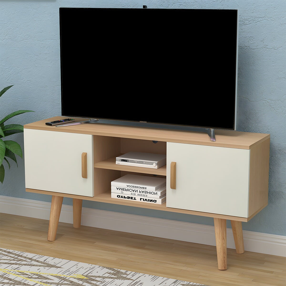 TVボード テレビボード シンプルモダン 明るい 爽やか ナチュラルテイスト 高耐荷重 収納力 サイドキャビネット 配線ホール 分類収納 DSG-C035 chickagu