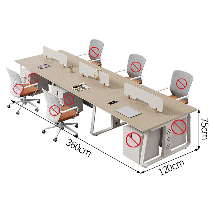 作業机 事務机 木製オフィスデスク パーティション サイドキャビネット エコ板材 オフィスデスク クリーム系 木目調 SL-BGZ-040
