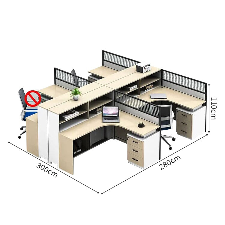 収納棚 キャビネット 防音パーティション エコ板材 L字型 デスク オフィスデスク ワークデスク 実用 機能的 洗練 カスタマイズ可能 BGZ-C030 chickagu