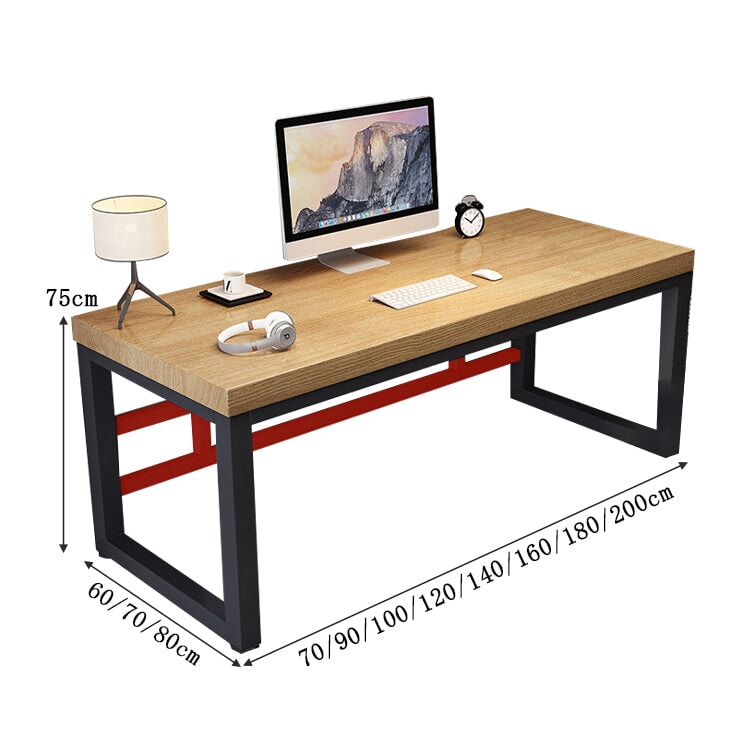 デスク インドア 室内 パソコンデスク 天然木 広い天板 分厚い モニター置き棚 炭素鋼フレーム 頑丈 口字型 安定性 落ち着き 重厚感 SNZ-C040 chickagu