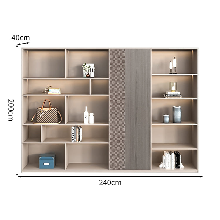 多段式 オープン収納 扉付き エコ板材 高密度 耐久性 収納キャビネット 棚 収納ラック 落ち着き エレガント 上品 カスタマイズ可能 CWG-C026