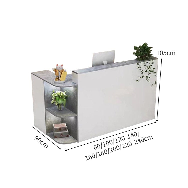 上部天板 R仕上げ L字型 展示棚 多目的収納 受付カウンター カウンター レジ台 マーブル柄 おしゃれ 洗練 機能的 カスタマイズ可能 JDT-A415 chickagu