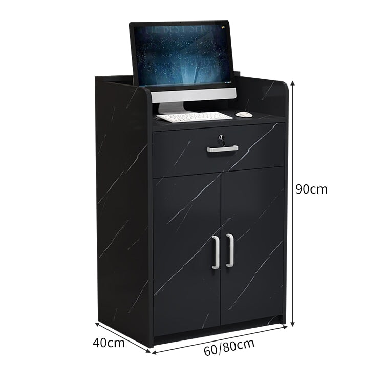 角丸加工 引き出し 扉付き収納 鍵付き 受付カウンター 受付 カウンター 受付台 エントランス エコ板材 ハイカウンター コンパクト レトロ おしゃれ JDT-C062 chickagu