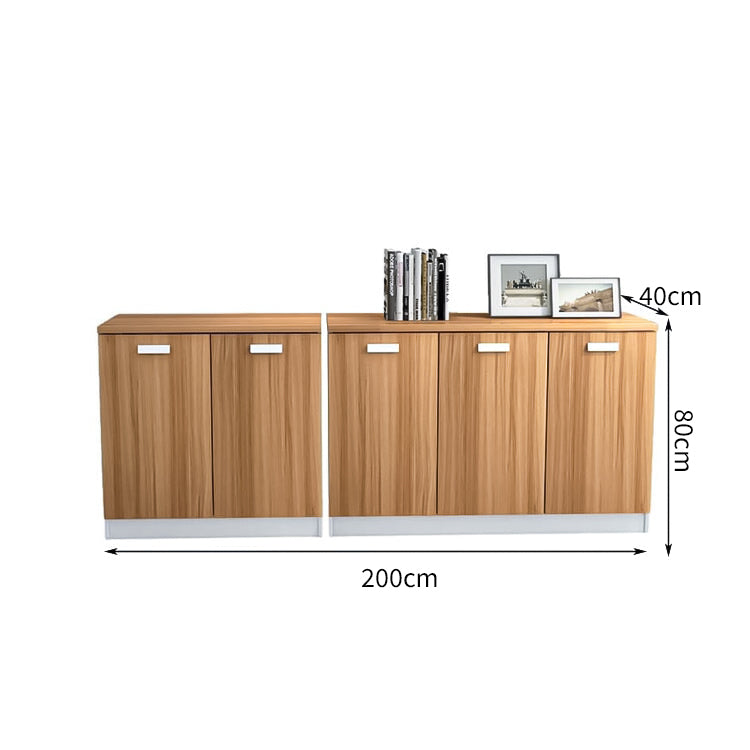 大容量 扉付き ホコリ防止 バイカラーデザイン 木目調 厚い棚板 キャビネット 収納キャビネット 落ち着き 洗練 シンプル カスタマイズ可能 CWG-C063