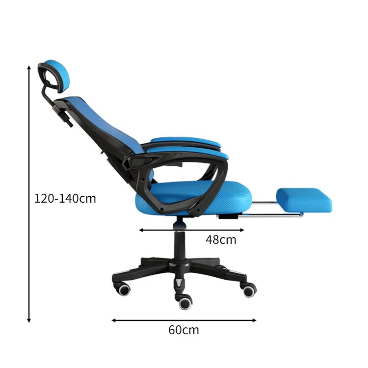 リクライニング ヘッドレスト フットレスト 昇降回転式 メッシュ生地 通気性 チェア オフィスチェア 二重充填 柔らか 快適 BGY-C002 chickagu