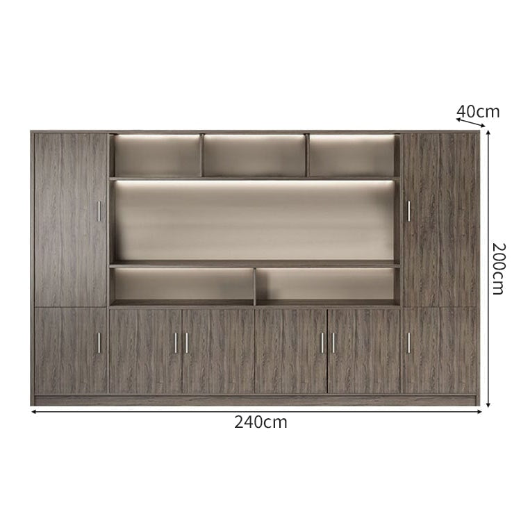 役員室用 書斎用 オープン収納 扉付き 高級感 オフィスキャビネット ディスプレイラック 本棚 キャビネット 収納ラック 収納棚 ウォールナット カスタマイズ可能 CWG-C031 chickagu