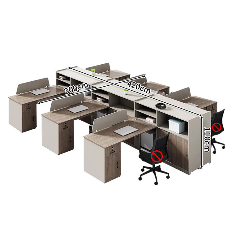 大容量収納 収納付きデスク 事務机 高級オフィスデスク パーティション サイドキャビネット エコ板材 配線穴 オフィスデスク エレガント カスタマイズ可能 SL-BGZ-019