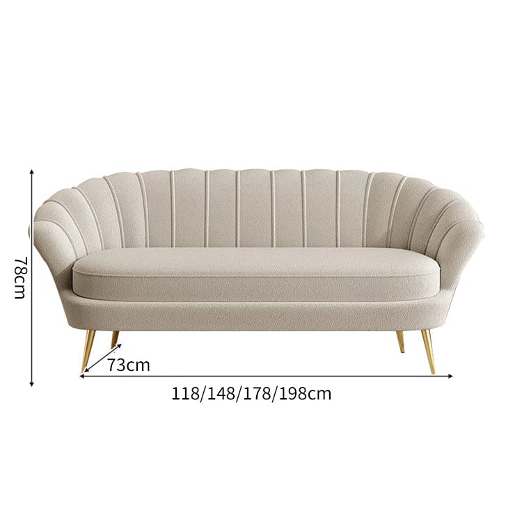 シェルパ生地 モコモコ 高反発ウレタン 広い座面 金属脚 耐荷重 応接ソファ ソファ 二人掛け 三人掛け 柔らか 弾力性 快適 ホワイト カスタマイズ可能 JDSF-C021 chickagu