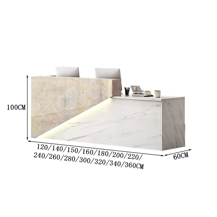 受付台 受付カウンター ハイカウンター マーブル模様 エコ素材 鍵付き引き出し 配線孔付き バイカラー  シック カスタマイズ可能 JDT-A407  chickagu