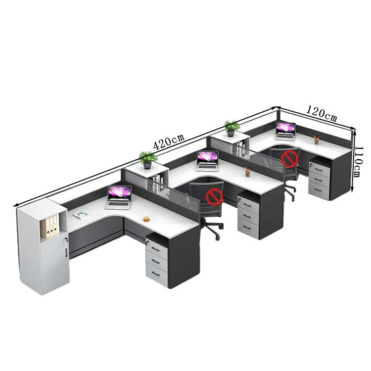 オフィスデスク ワークデスク 事務用デスク パソコンデスク デスク トップパネル サイドキャビネット 大容量収納 ホワイト カスタマイズ可能 BGZ-209 - kaguyasu