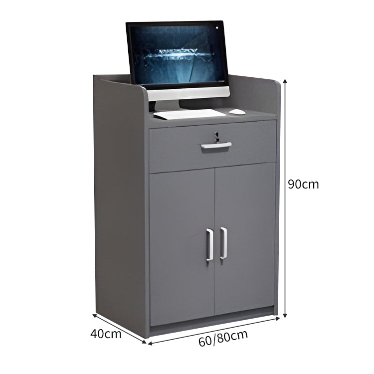 角丸加工 引き出し 扉付き収納 鍵付き 受付カウンター 受付 カウンター 受付台 エントランス エコ板材 ハイカウンター コンパクト レトロ おしゃれ JDT-C062 chickagu