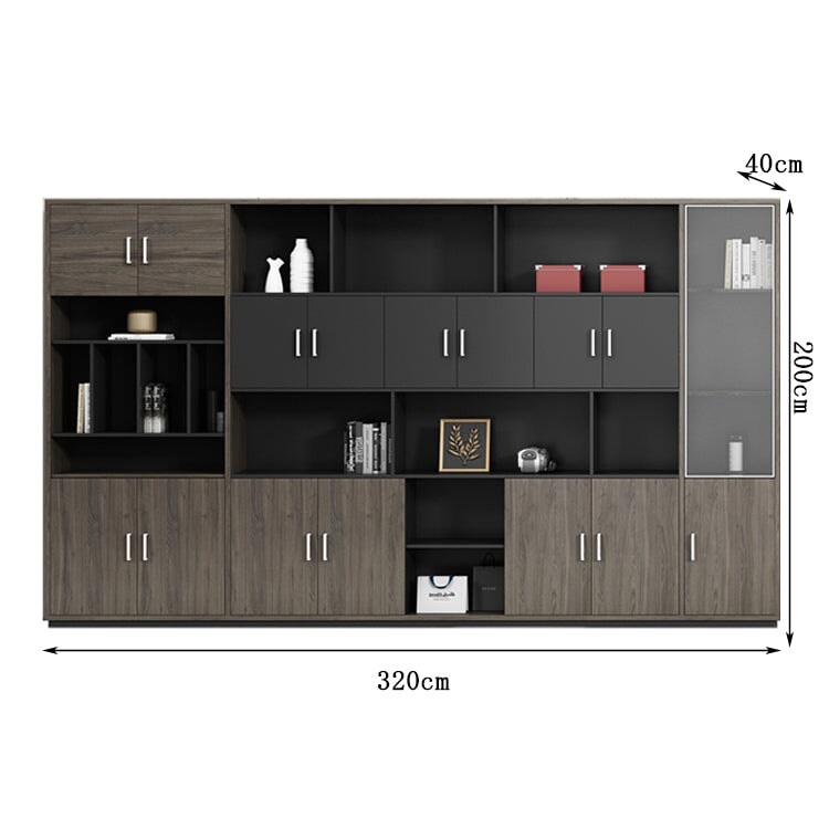 収納キャビネット 収納棚 キャビネット エコ板材 エッジ加工 木目調 アルミ合金 幕板 扉付き オープン式 ワードローブ 多目的 実用 穏やか カスタマイズ可能 CWG-C084 chickagu