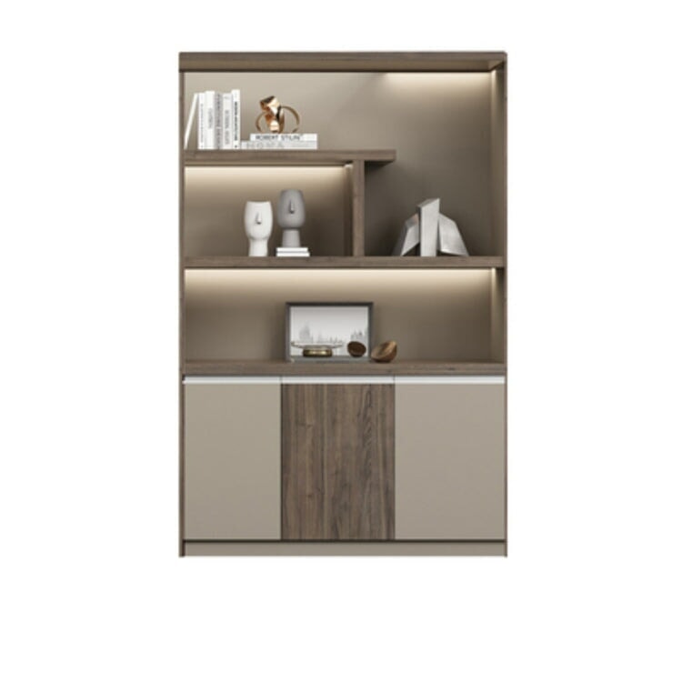 本棚 木製書庫 キャビネット 収納棚 オフィス家具 事務所 木製 収納 木目調 おしゃれ ウォールナット グレー ナチュラル カスタマイズ可能 CWG-039  CHICKAGU