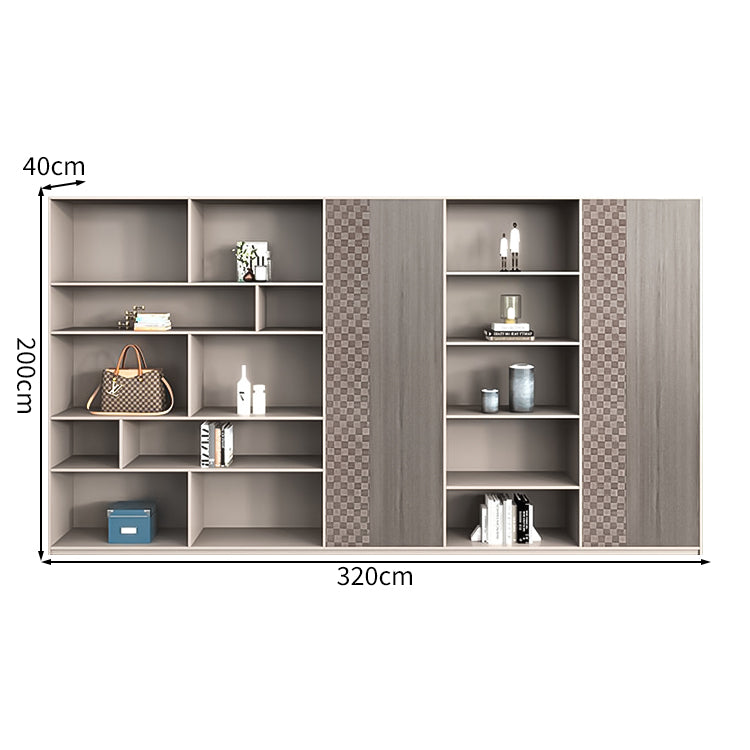 多段式 オープン収納 扉付き エコ板材 高密度 耐久性 収納キャビネット 棚 収納ラック 落ち着き エレガント 上品 カスタマイズ可能 CWG-C026