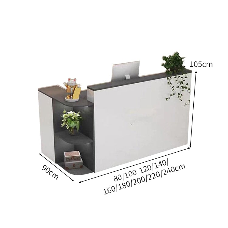 上部天板 R仕上げ L字型 展示棚 多目的収納 受付カウンター カウンター レジ台 マーブル柄 おしゃれ 洗練 機能的 カスタマイズ可能 JDT-A415 chickagu