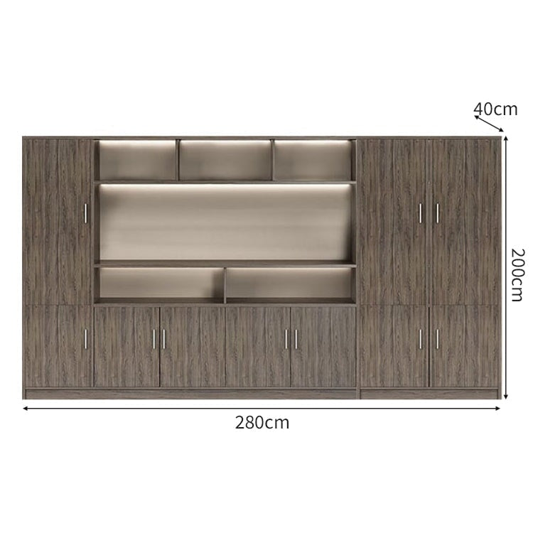 役員室用 書斎用 オープン収納 扉付き 高級感 オフィスキャビネット ディスプレイラック 本棚 キャビネット 収納ラック 収納棚 ウォールナット カスタマイズ可能 CWG-C031 chickagu