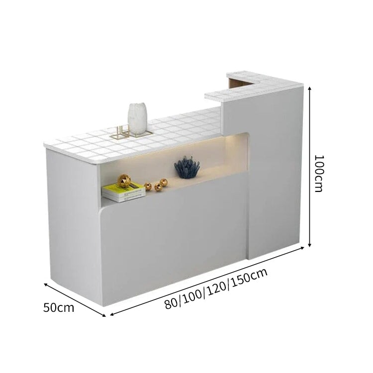 会社用 業務用 収納機能 角丸 木製受付カウンター レセプションデスク レジカウンター 受付カウンター エントランス受付 シンプル ホワイト カスタマイズ可能 JDT-C014 chickagu
