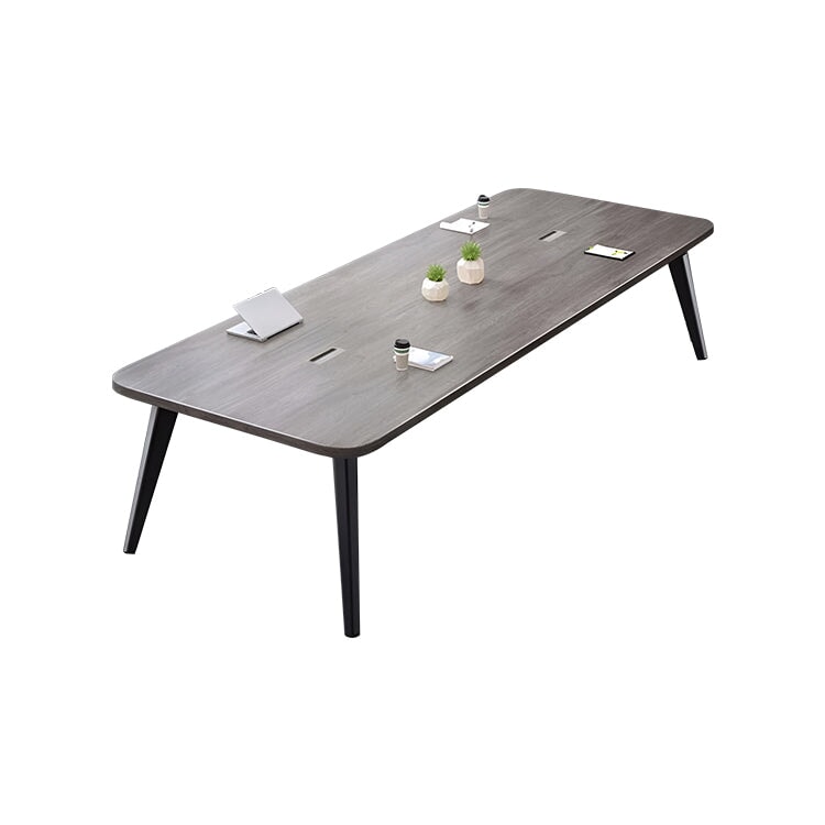 メラミン化粧板 安全無臭 厚さ 広さ R仕上げ 配線ボックス スチールフレーム 安定性 ミーティングテーブル 会議テーブル 木目調 落ち着き シンプル カスタマイズ可能 HYZ-K-006 kaguyasu