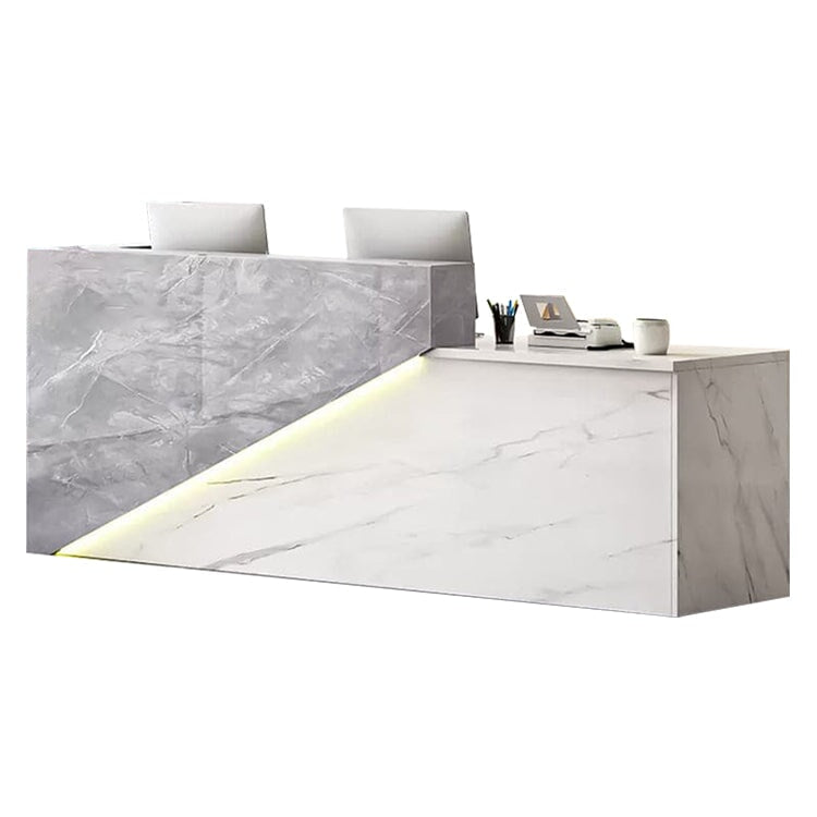 受付台 受付カウンター ハイカウンター マーブル模様 エコ素材 鍵付き引き出し 配線孔付き バイカラー  シック カスタマイズ可能 JDT-A407  chickagu