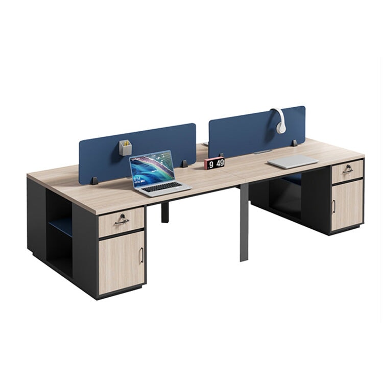 オフィスデスク デスク 作業用 事務所 二人用 四人用 六人用 天然木 サイドキャビネット 引き出し 鍵付き エッジ加工 機能的 シンプル ブラック ホワイト カスタマイズ可能 BGZ-C075 CHICKAGU