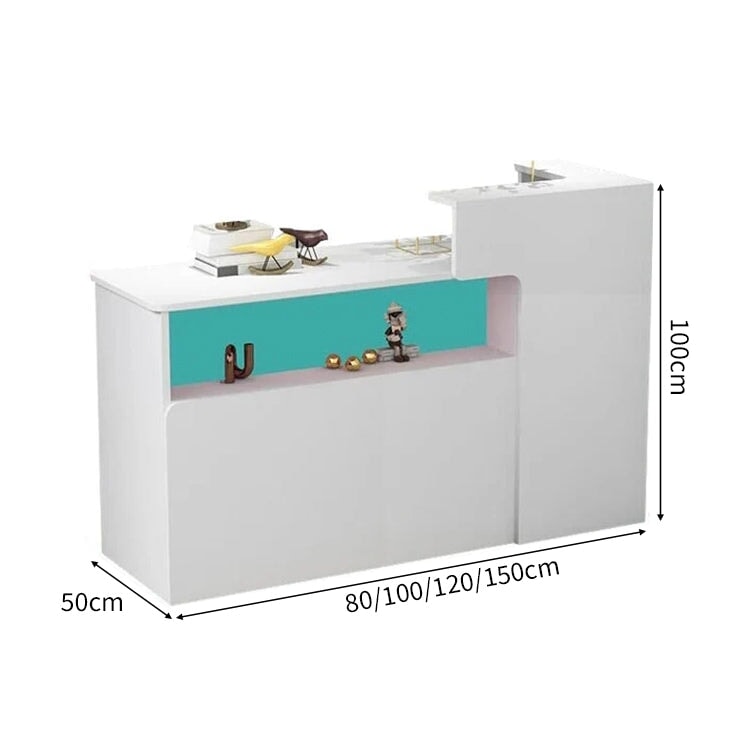 会社用 業務用 収納機能 角丸 木製受付カウンター レセプションデスク レジカウンター 受付カウンター エントランス受付 シンプル ホワイト カスタマイズ可能 JDT-C014 chickagu